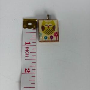 Scrabble Tile Owl Pendant | Handmade Style Jewelry Charm
